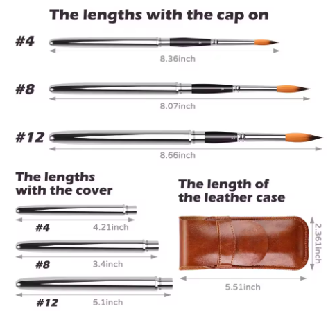 METAL WATERCOLOUR BRUSHES SET