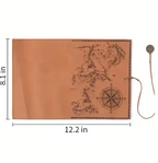 VINTAGE TREASURE MAP PENCIL/BRUSH CASE