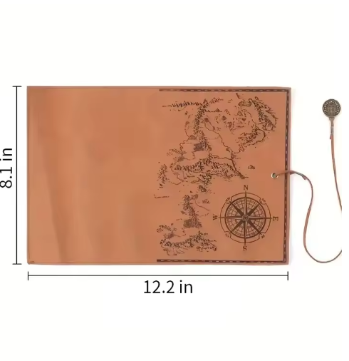 VINTAGE TREASURE MAP PENCIL/BRUSH CASE